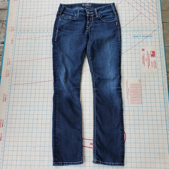 Silver Berkley Skinny Slim Women's Size 29/32 Jeans Actual 29x31.5 Denim - Picture 5 of 16